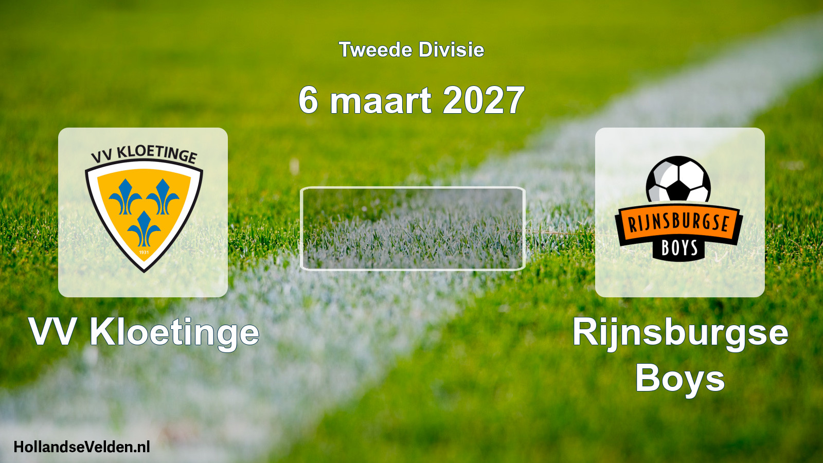 Scheduled Match: VV Kloetinge - Rijnsburgse Boys (6 March 2027)