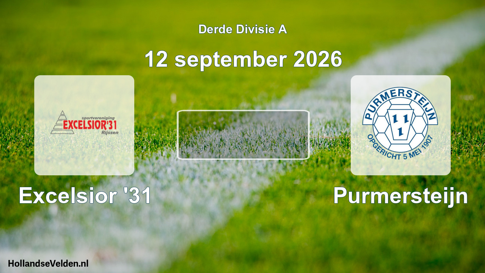 Scheduled Match: Excelsior '31 - Purmersteijn (12 September 2026)
