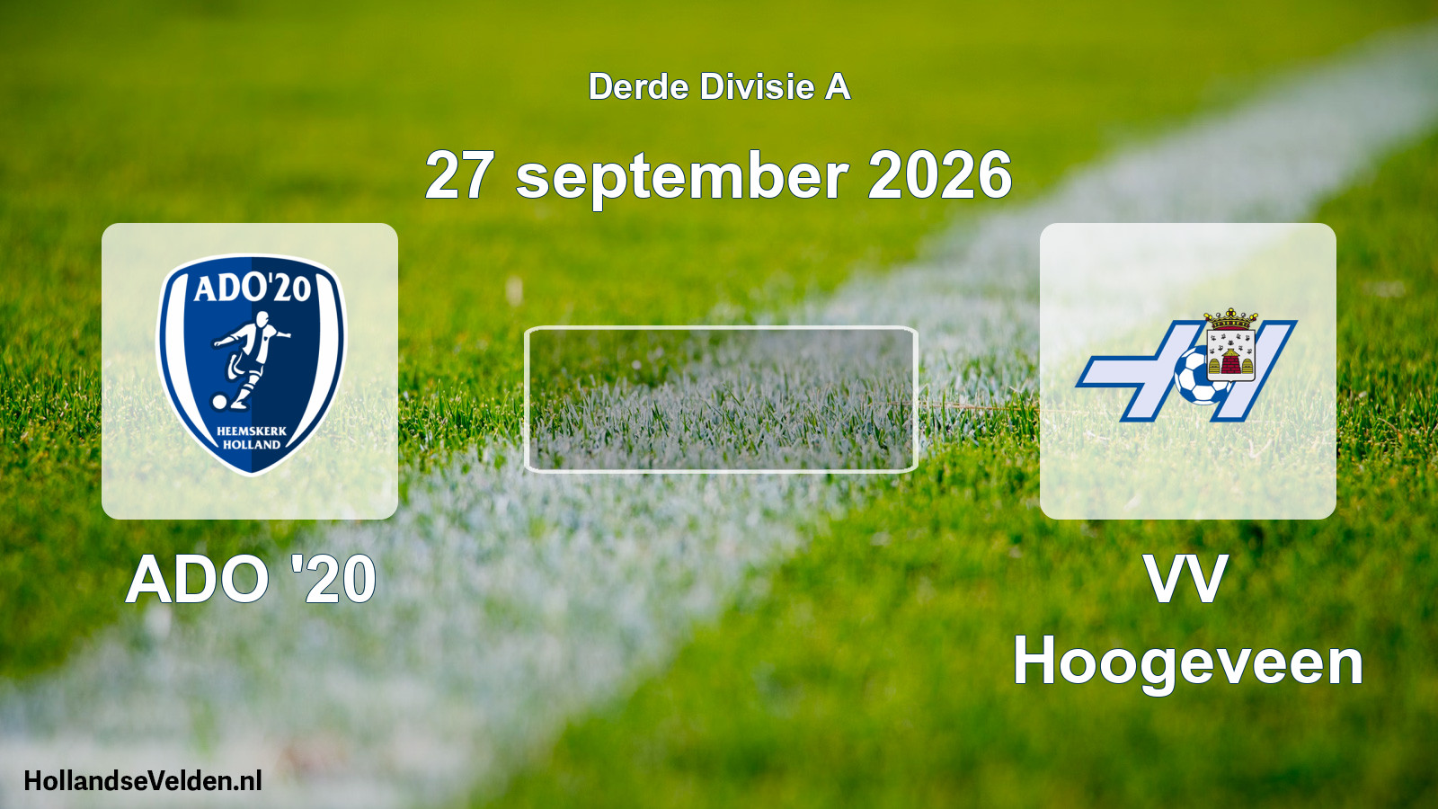 Scheduled Match: ADO '20 - VV Hoogeveen (27 September 2026)