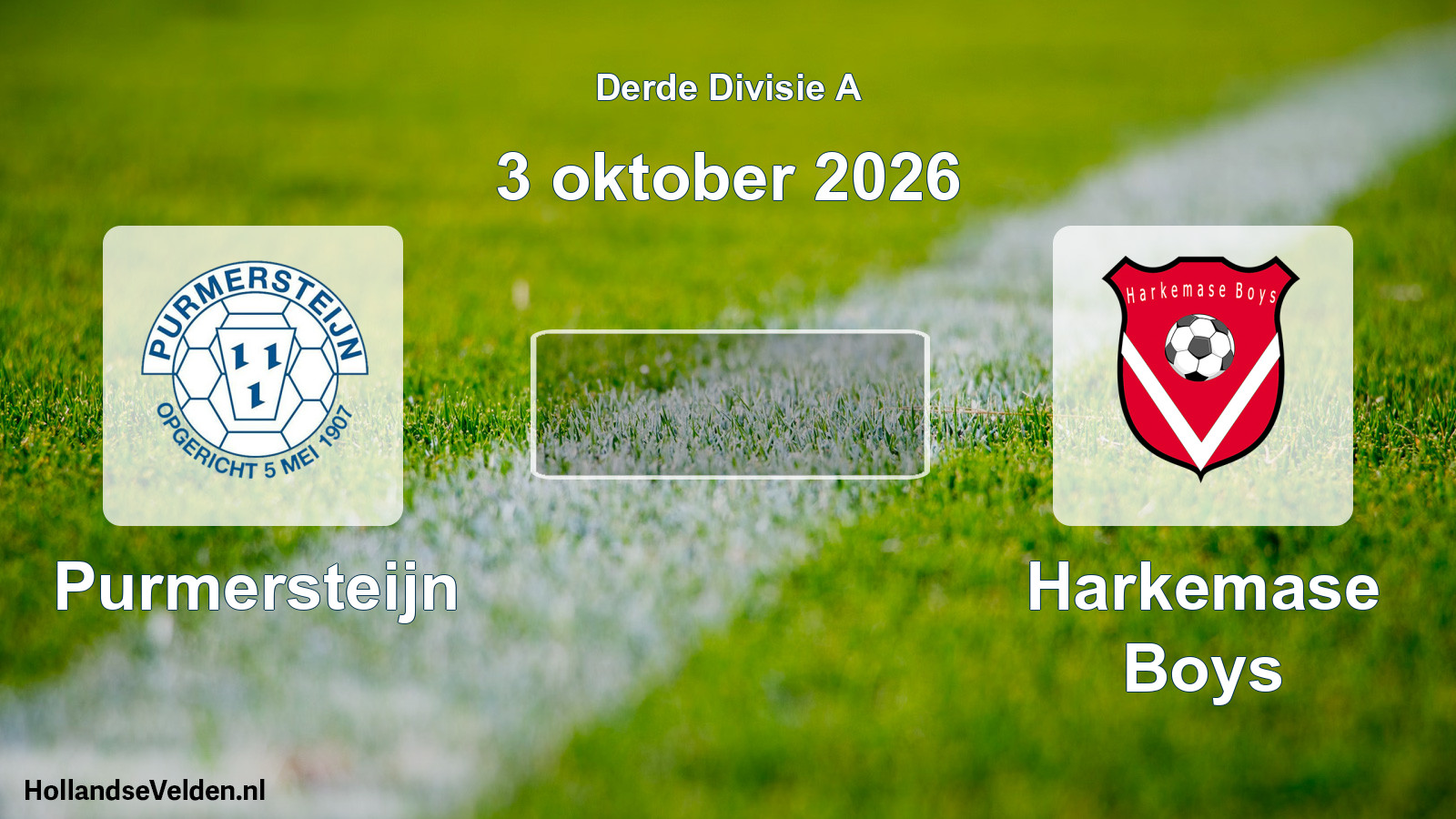 Scheduled Match: Purmersteijn - Harkemase Boys (3 October 2026)