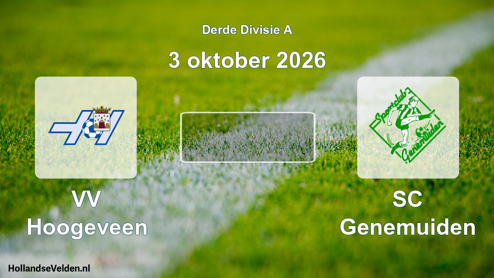 Scheduled Match: VV Hoogeveen - SC Genemuiden (3 October 2026)