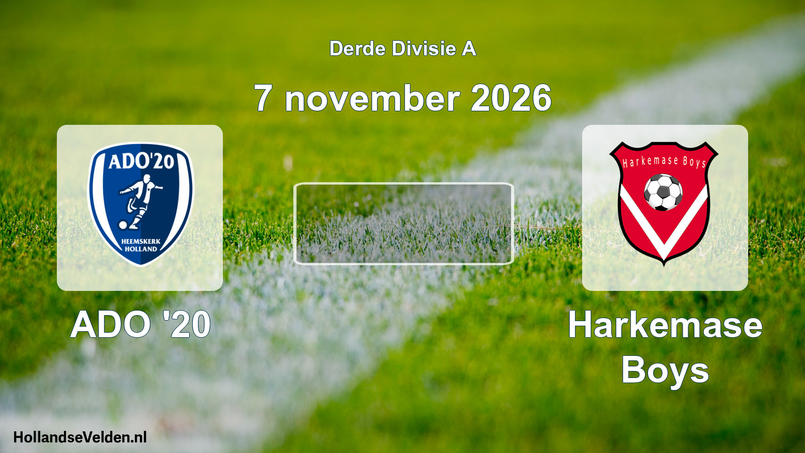 Scheduled Match: ADO '20 - Harkemase Boys (7 November 2026)