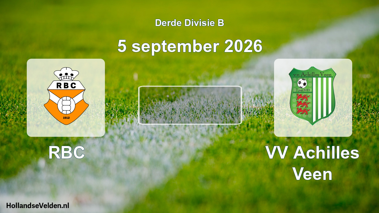Scheduled Match: RBC - VV Achilles Veen (5 September 2026)