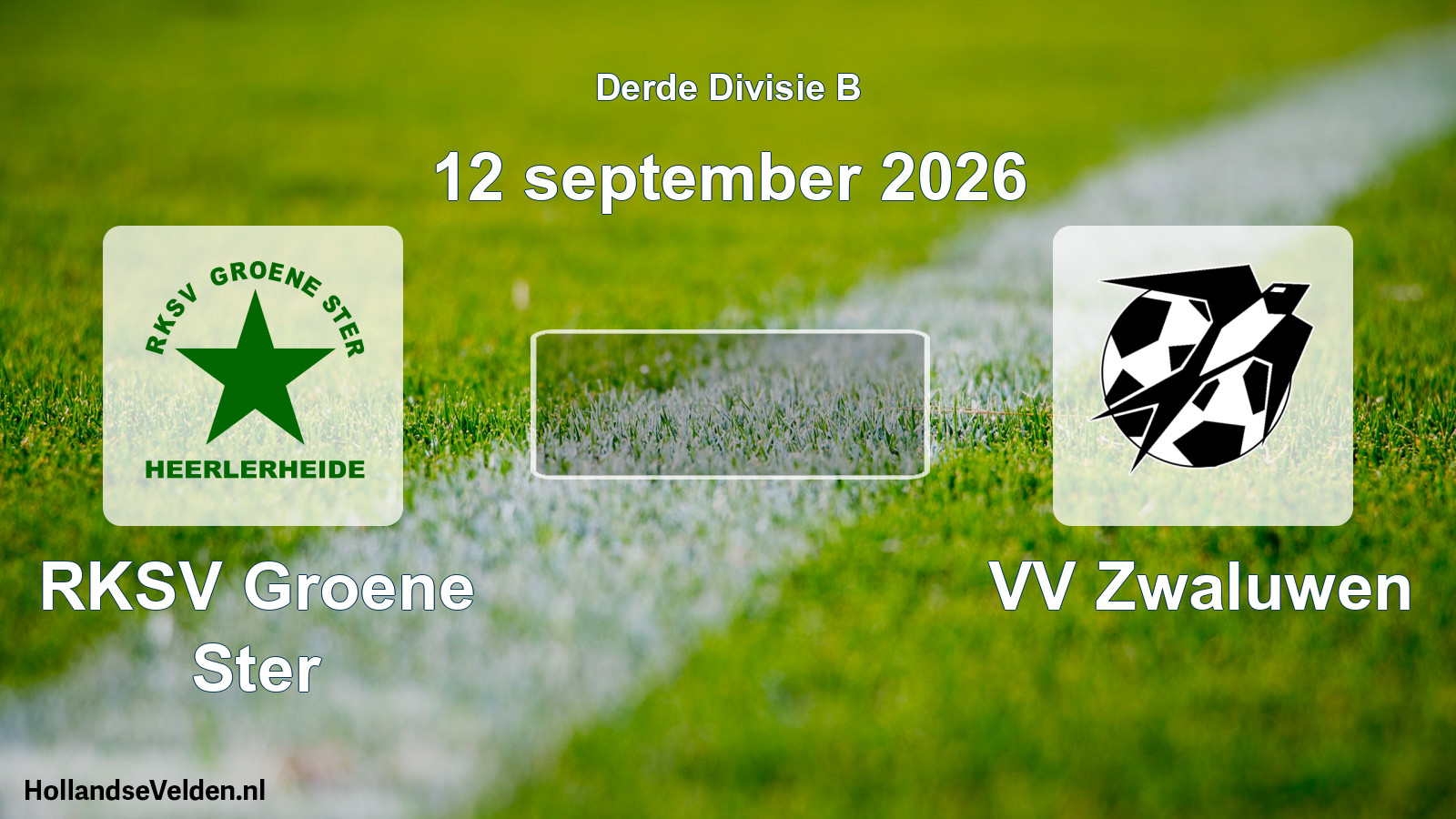 Scheduled Match: RKSV Groene Ster - VV Zwaluwen (12 September 2026)
