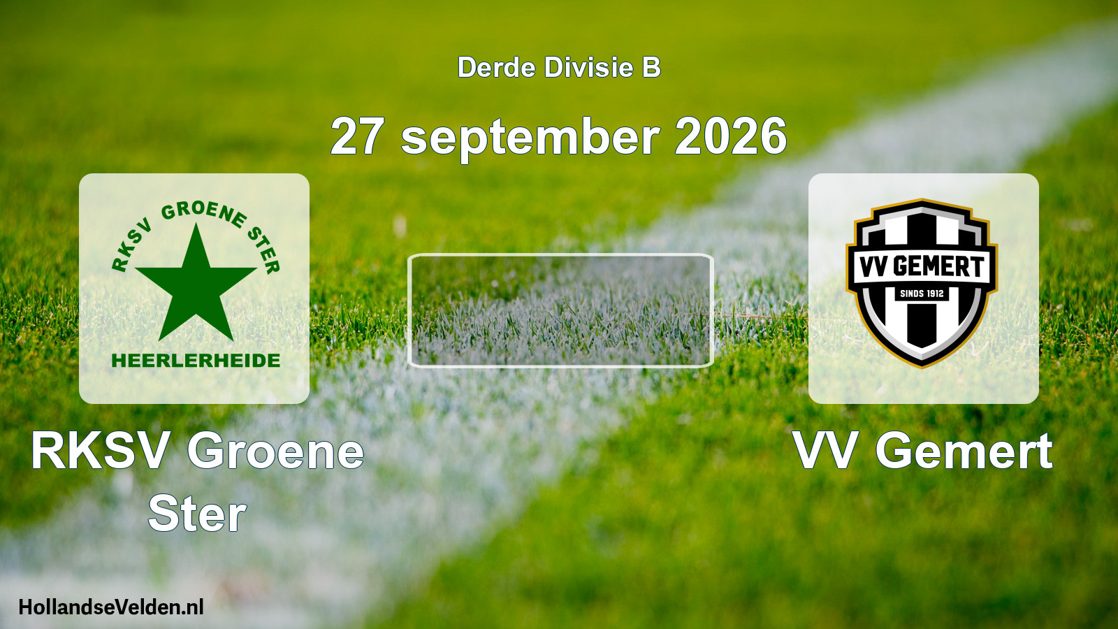 Scheduled Match: RKSV Groene Ster - VV Gemert (27 September 2026)
