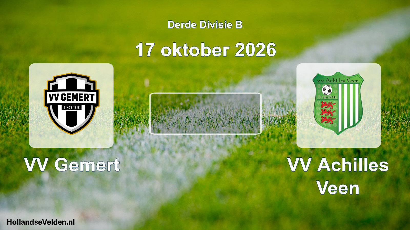 Scheduled Match: VV Gemert - VV Achilles Veen (17 October 2026)
