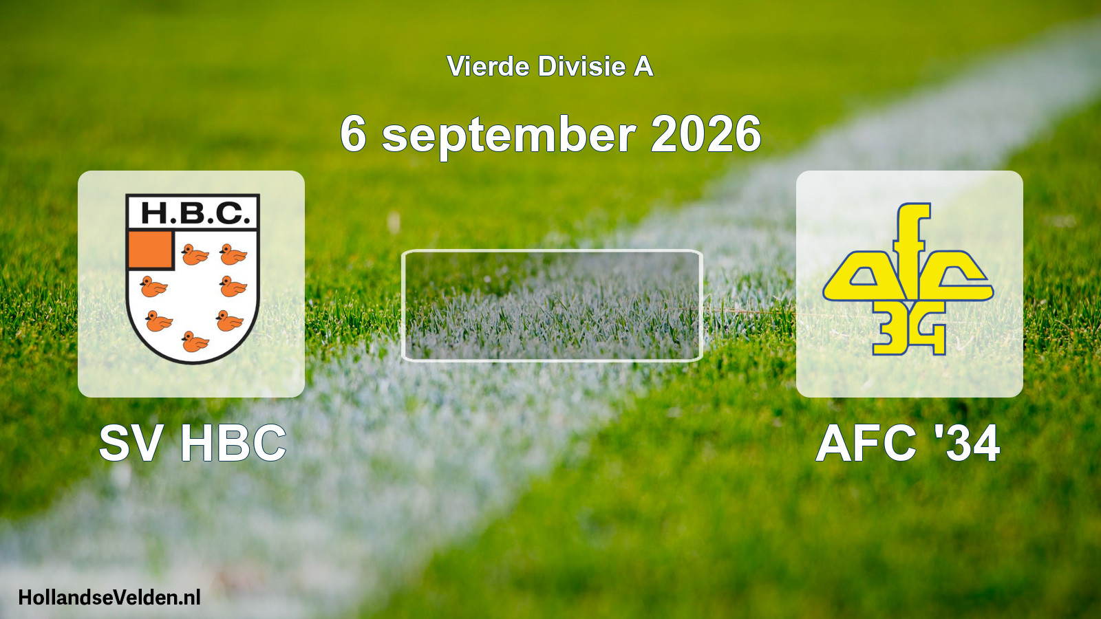 Scheduled Match: SV HBC - AFC '34 (6 September 2026)