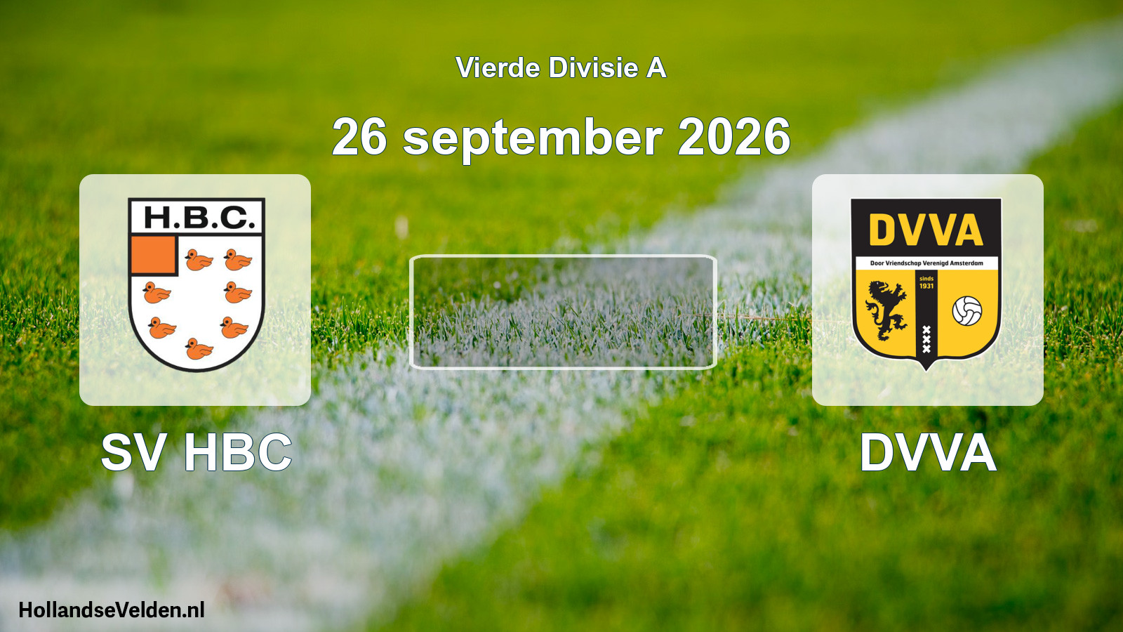Geplande wedstrijd: SV HBC - DVVA (26 september 2026)
