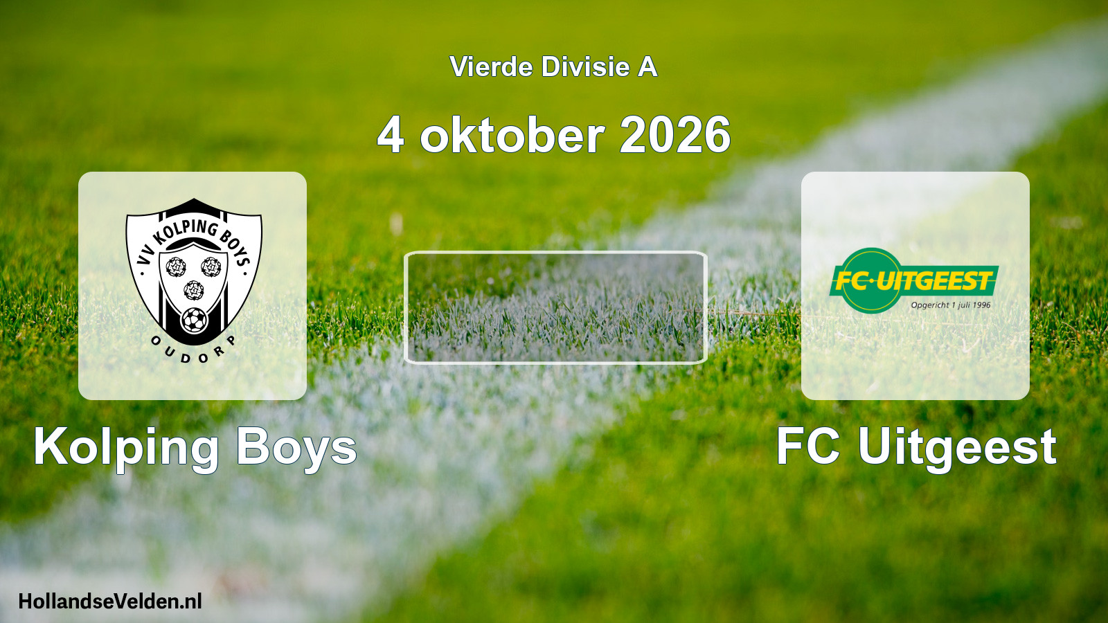 Geplande wedstrijd: Kolping Boys - FC Uitgeest (4 oktober 2026)