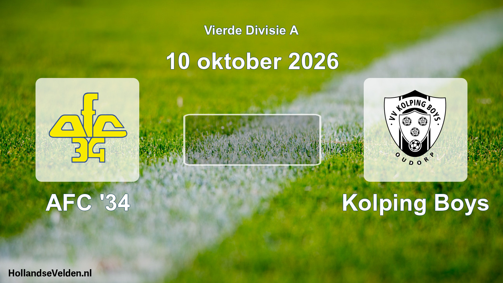Geplande wedstrijd: AFC '34 - Kolping Boys (10 oktober 2026)