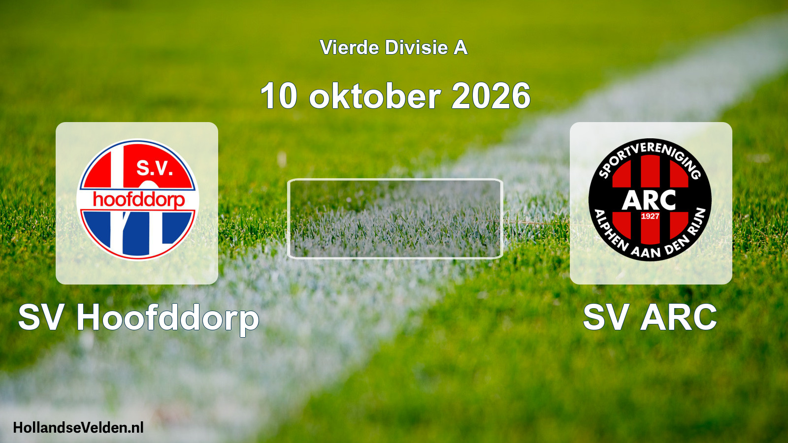 Geplande wedstrijd: SV Hoofddorp - SV ARC (10 oktober 2026)