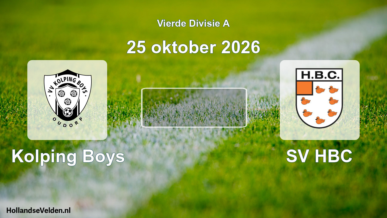 Geplande wedstrijd: Kolping Boys - SV HBC (25 oktober 2026)
