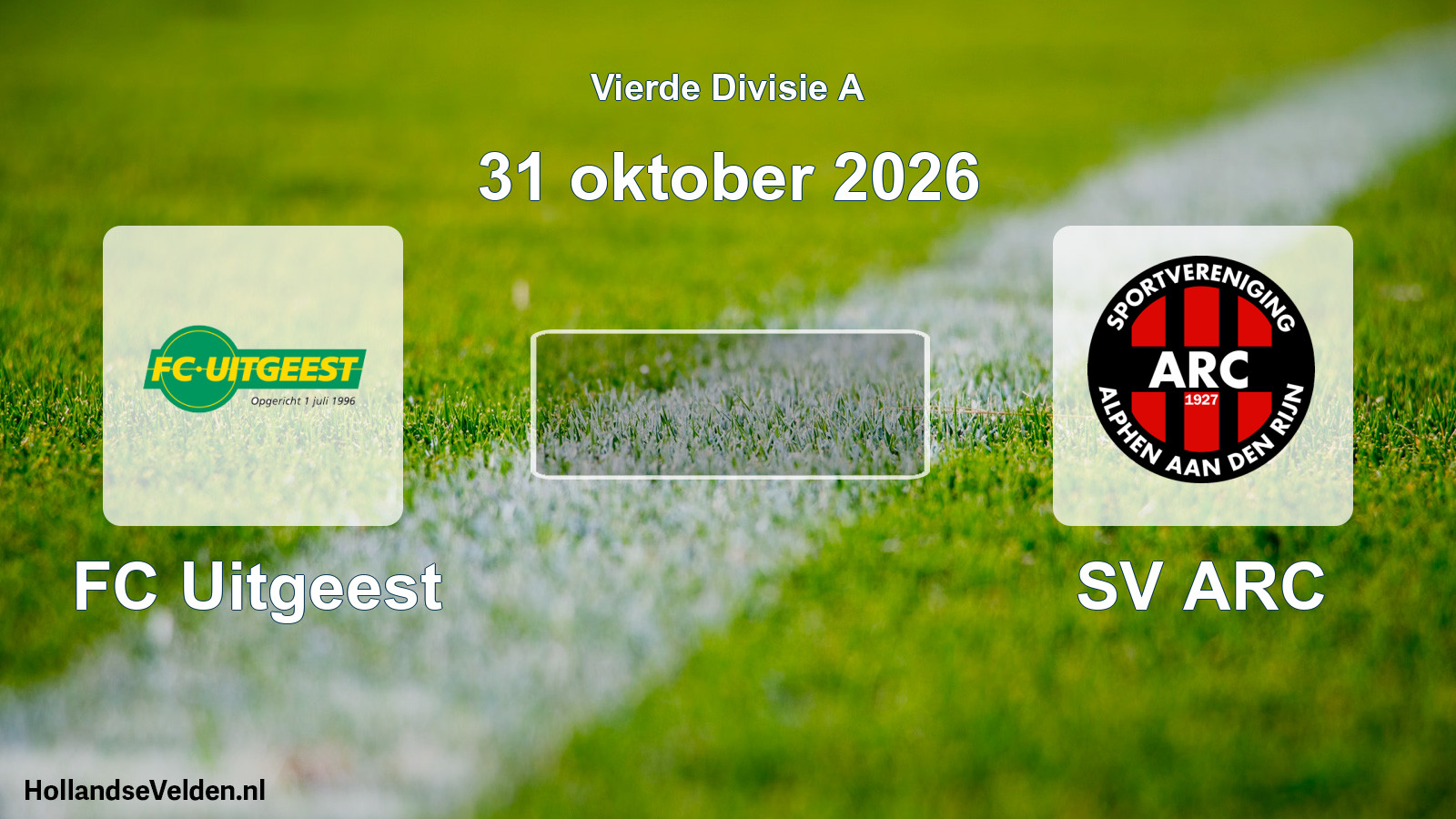 Geplande wedstrijd: FC Uitgeest - SV ARC (31 oktober 2026)