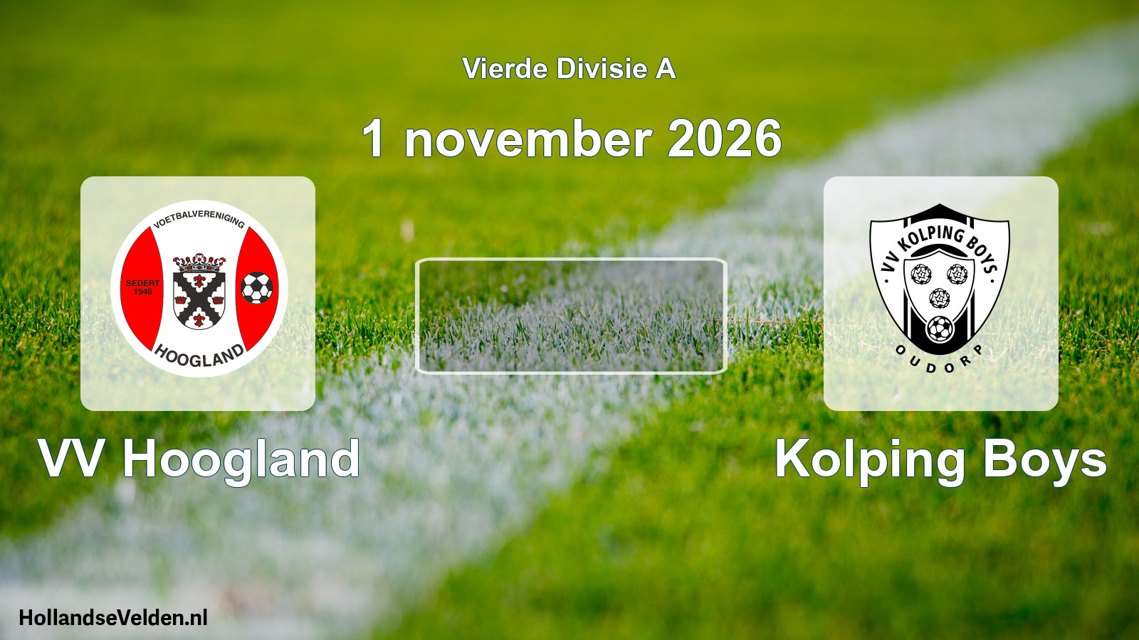 Geplande wedstrijd: VV Hoogland - Kolping Boys (1 november 2026)