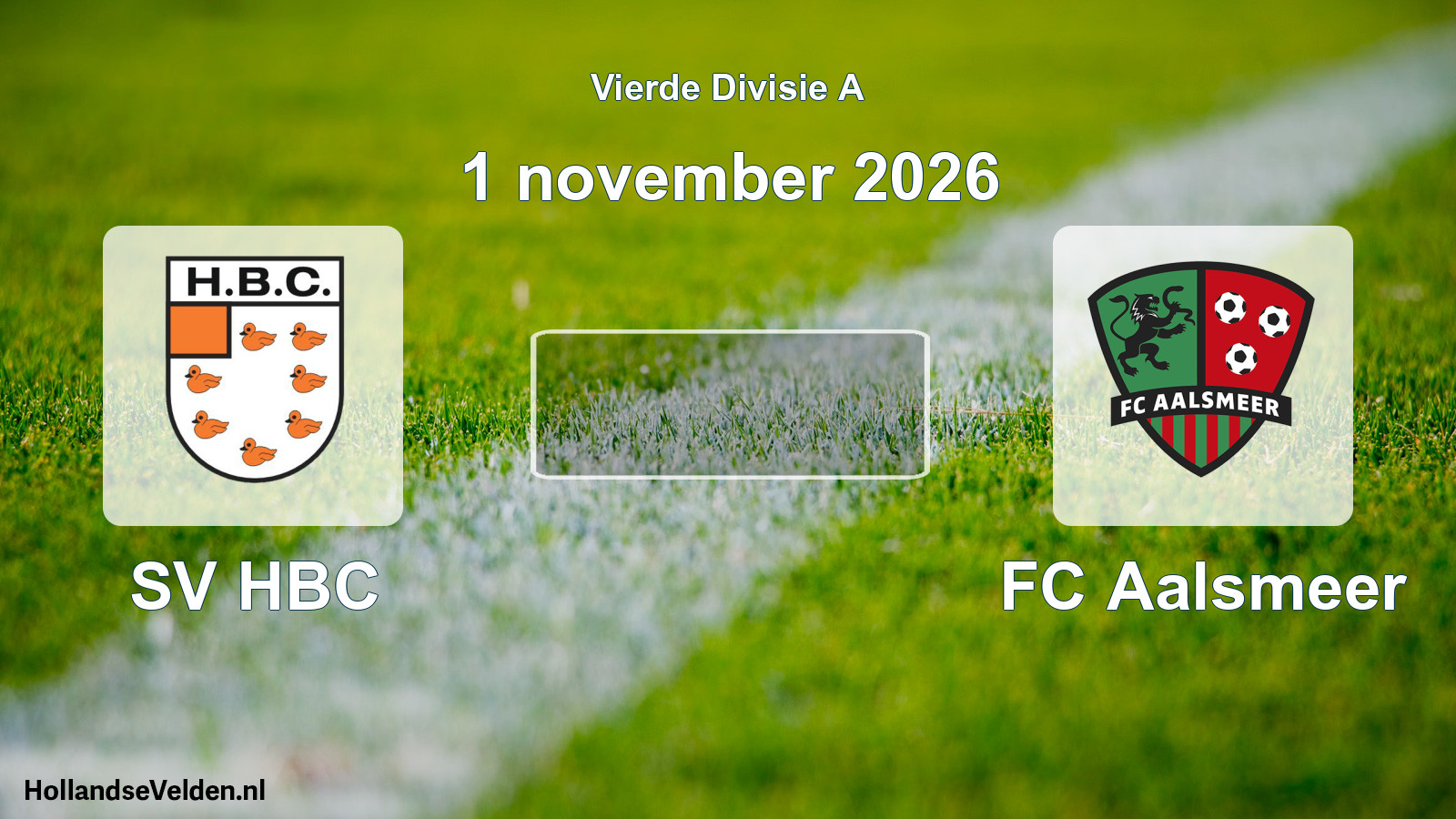 Geplande wedstrijd: SV HBC - FC Aalsmeer (1 november 2026)