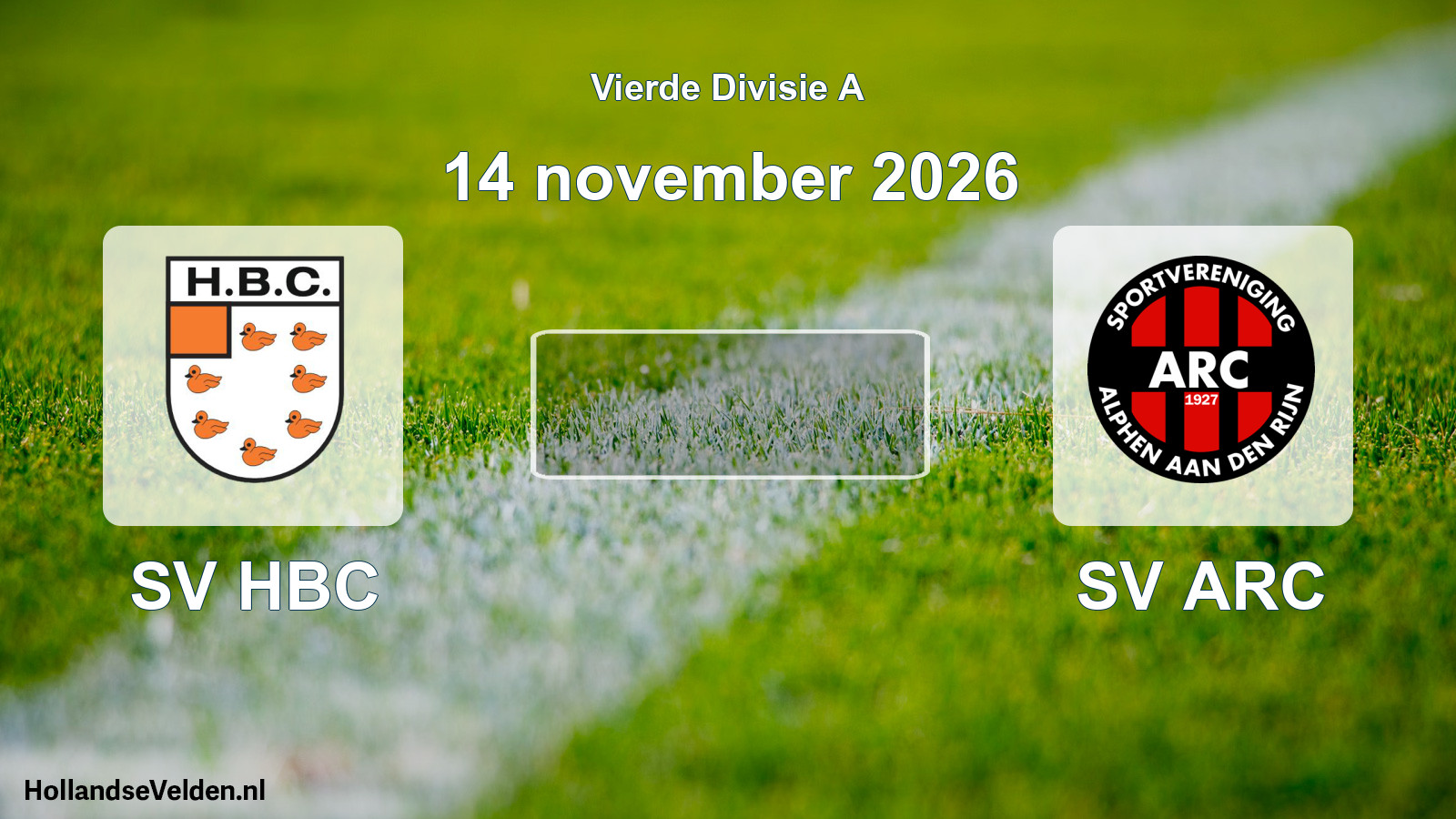 Geplande wedstrijd: SV HBC - SV ARC (14 november 2026)