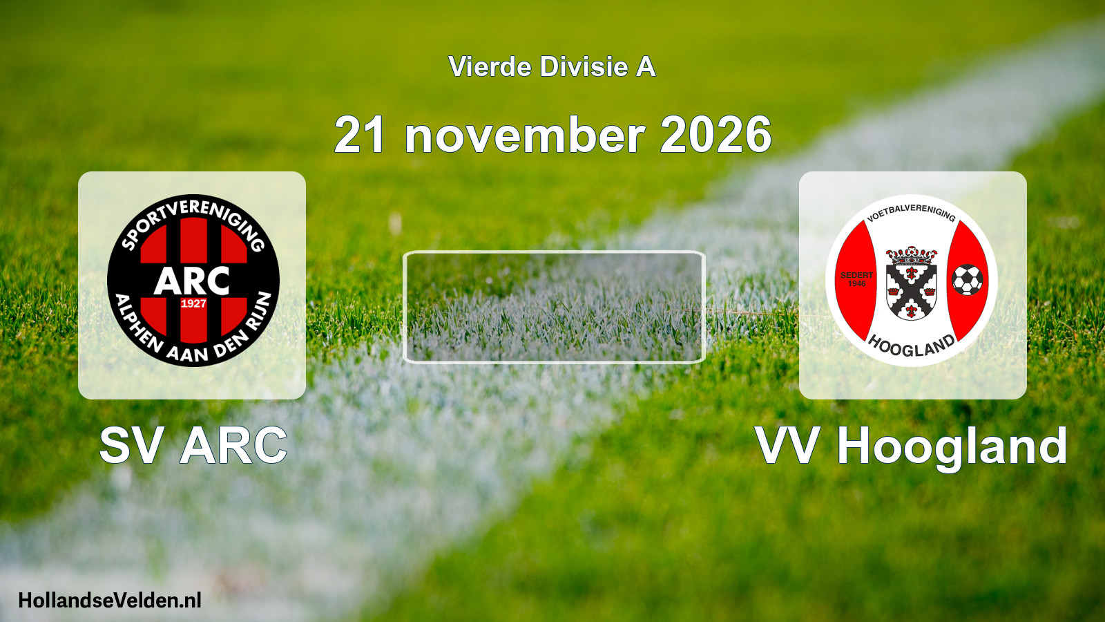 Geplande wedstrijd: SV ARC - VV Hoogland (21 november 2026)