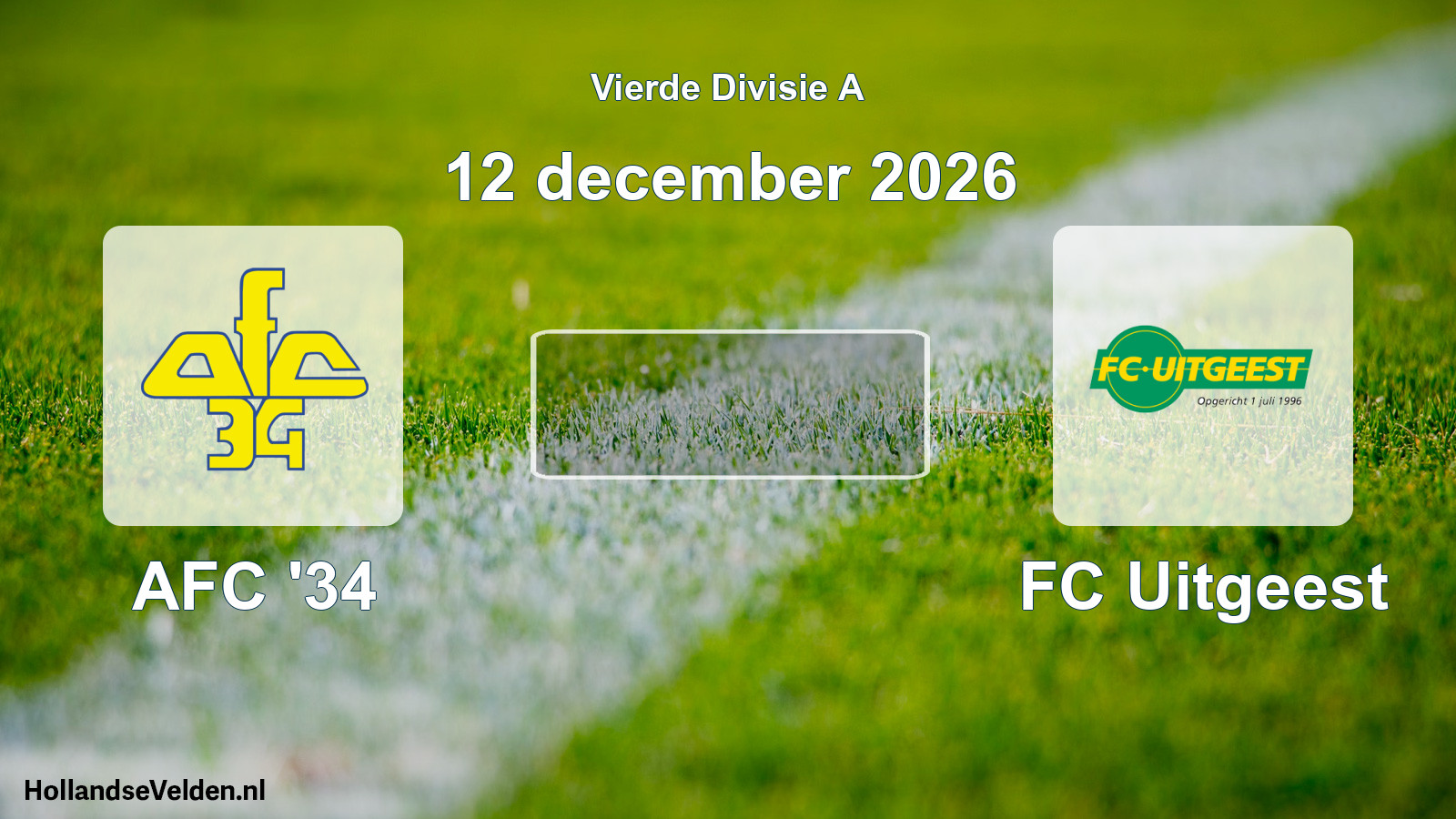 Geplande wedstrijd: AFC '34 - FC Uitgeest (12 december 2026)