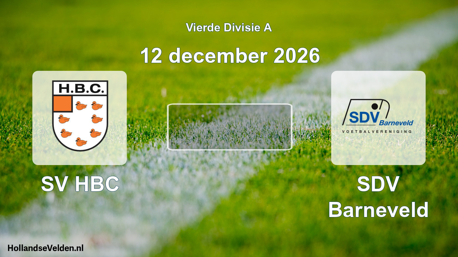 Geplande wedstrijd: SV HBC - SDV Barneveld (12 december 2026)