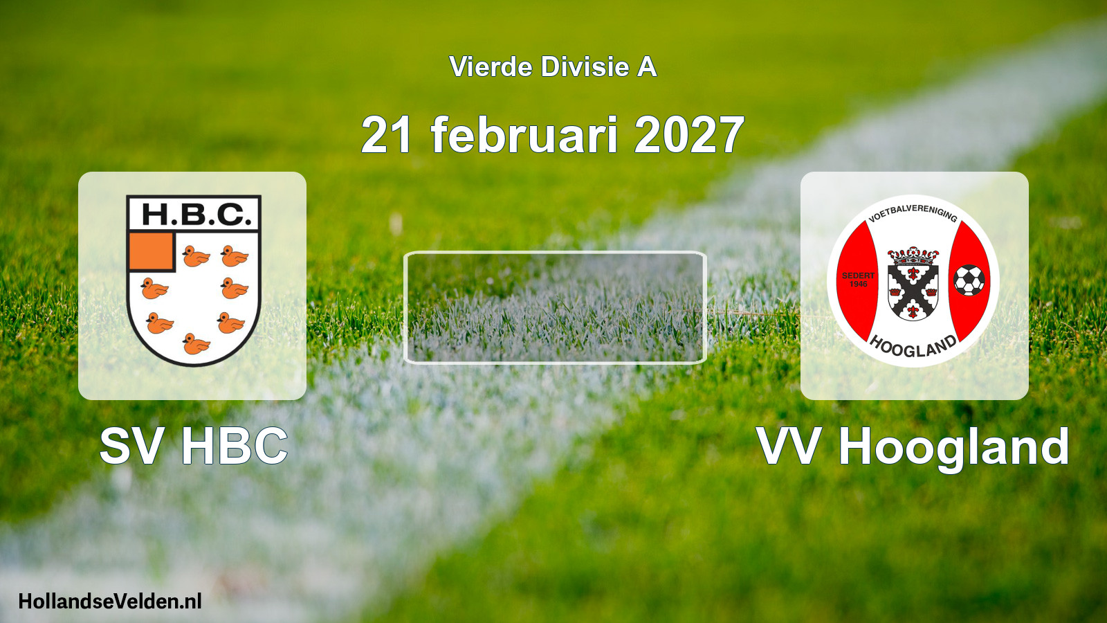 Geplande wedstrijd: SV HBC - VV Hoogland (21 februari 2027)