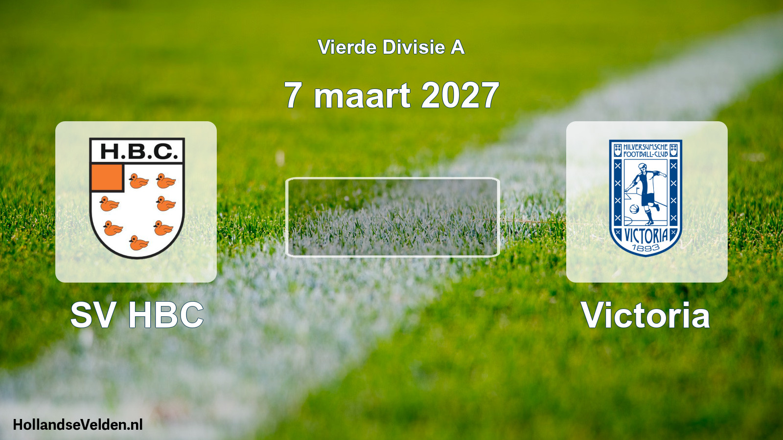 Geplande wedstrijd: SV HBC - Victoria (7 maart 2027)