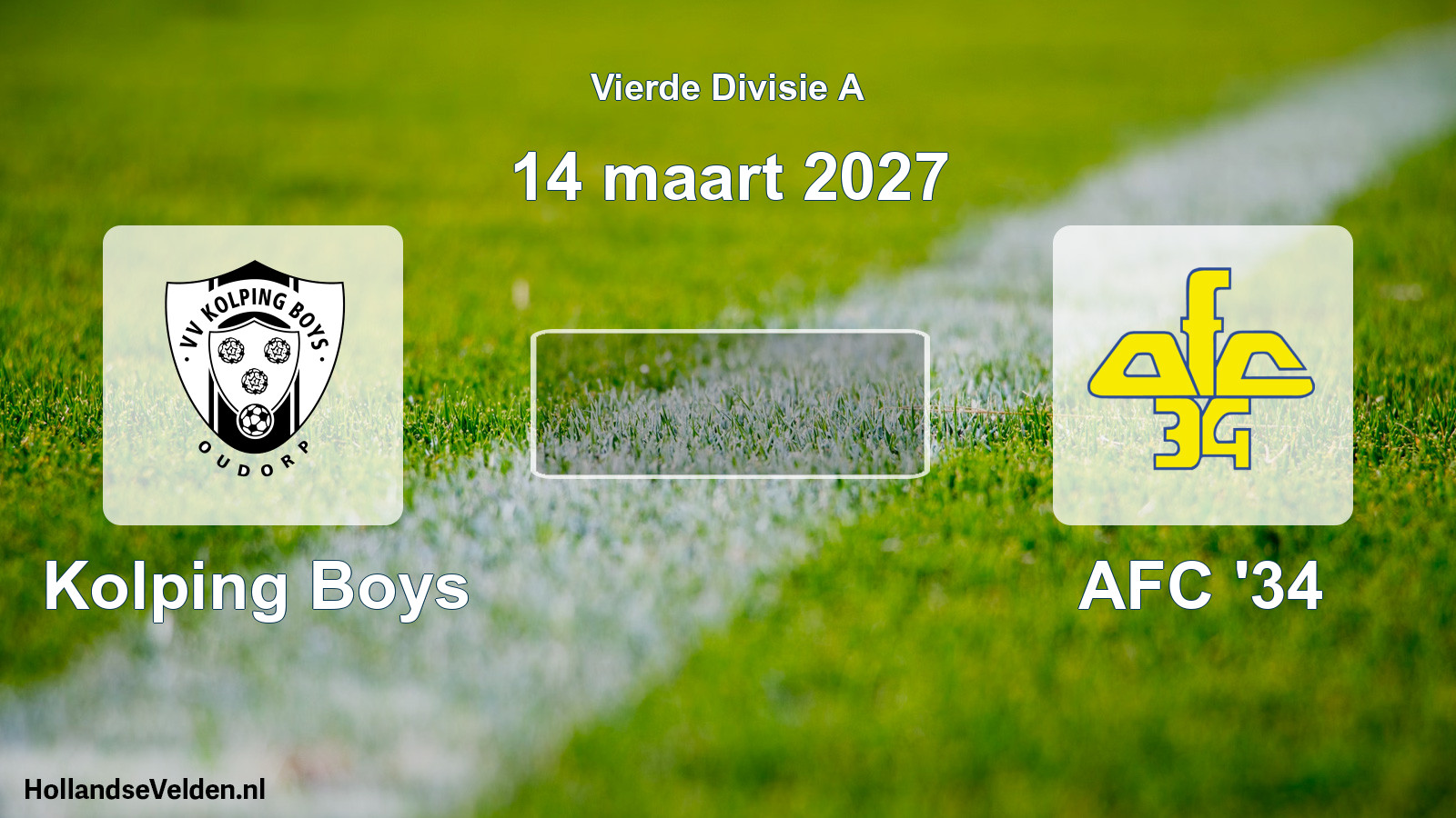 Geplande wedstrijd: Kolping Boys - AFC '34 (14 maart 2027)