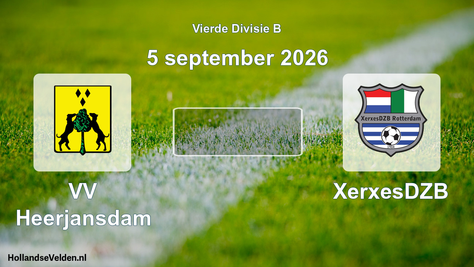 Geplande wedstrijd: VV Heerjansdam - XerxesDZB (5 september 2026)