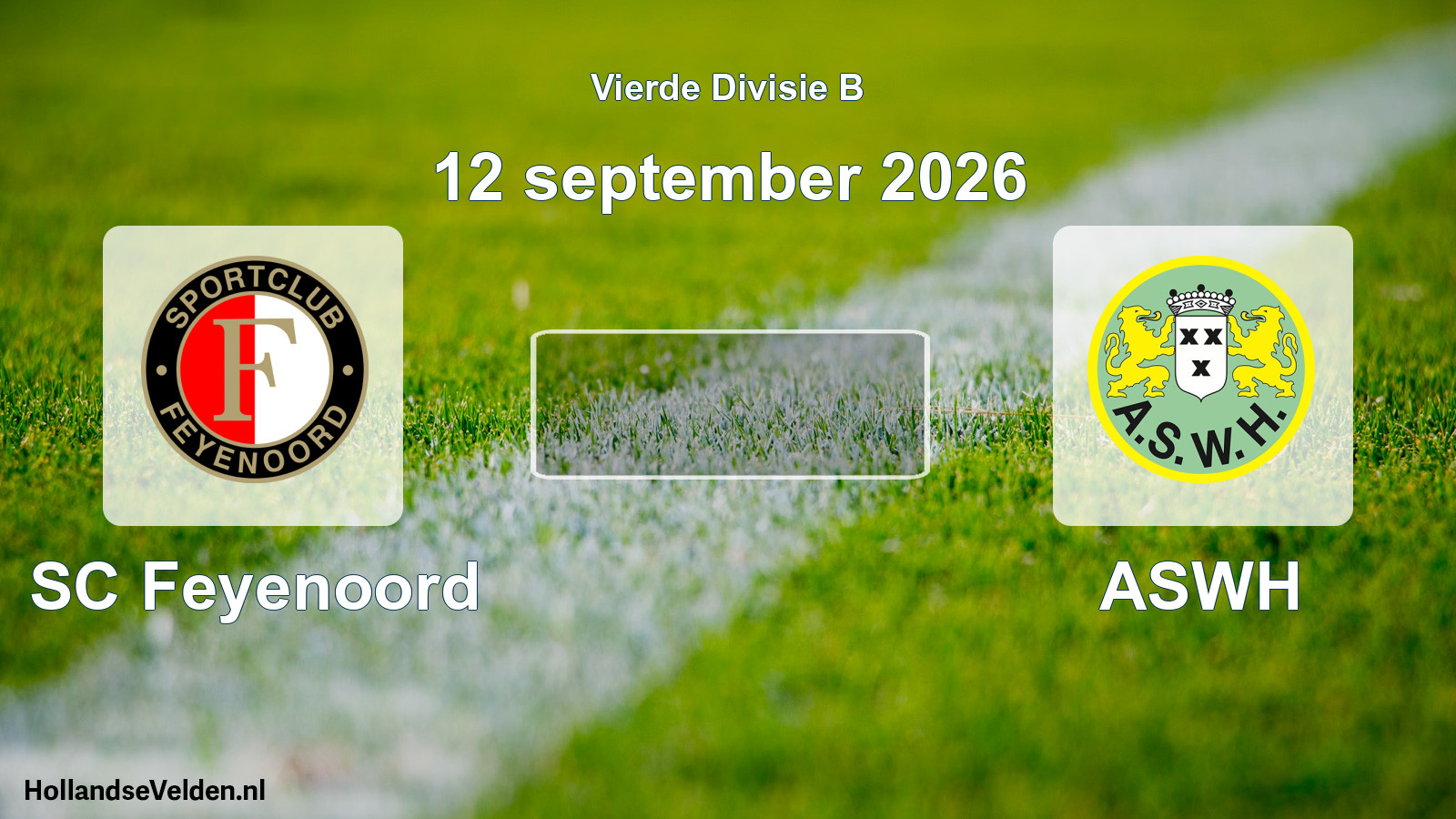 Geplande wedstrijd: SC Feyenoord - ASWH (12 september 2026)