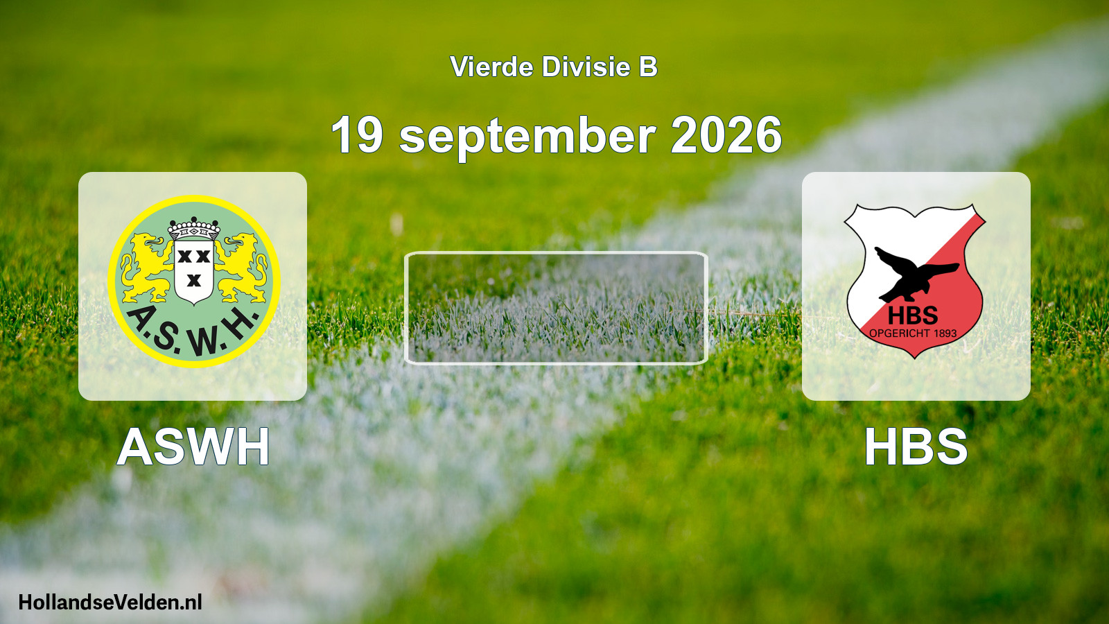 Geplande wedstrijd: ASWH - HBS (19 september 2026)