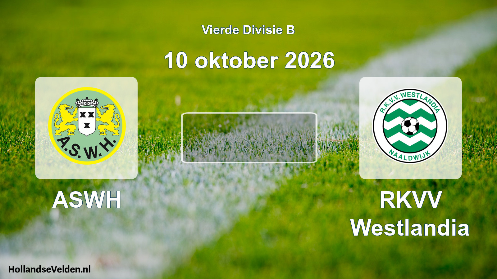 Geplande wedstrijd: ASWH - RKVV Westlandia (10 oktober 2026)