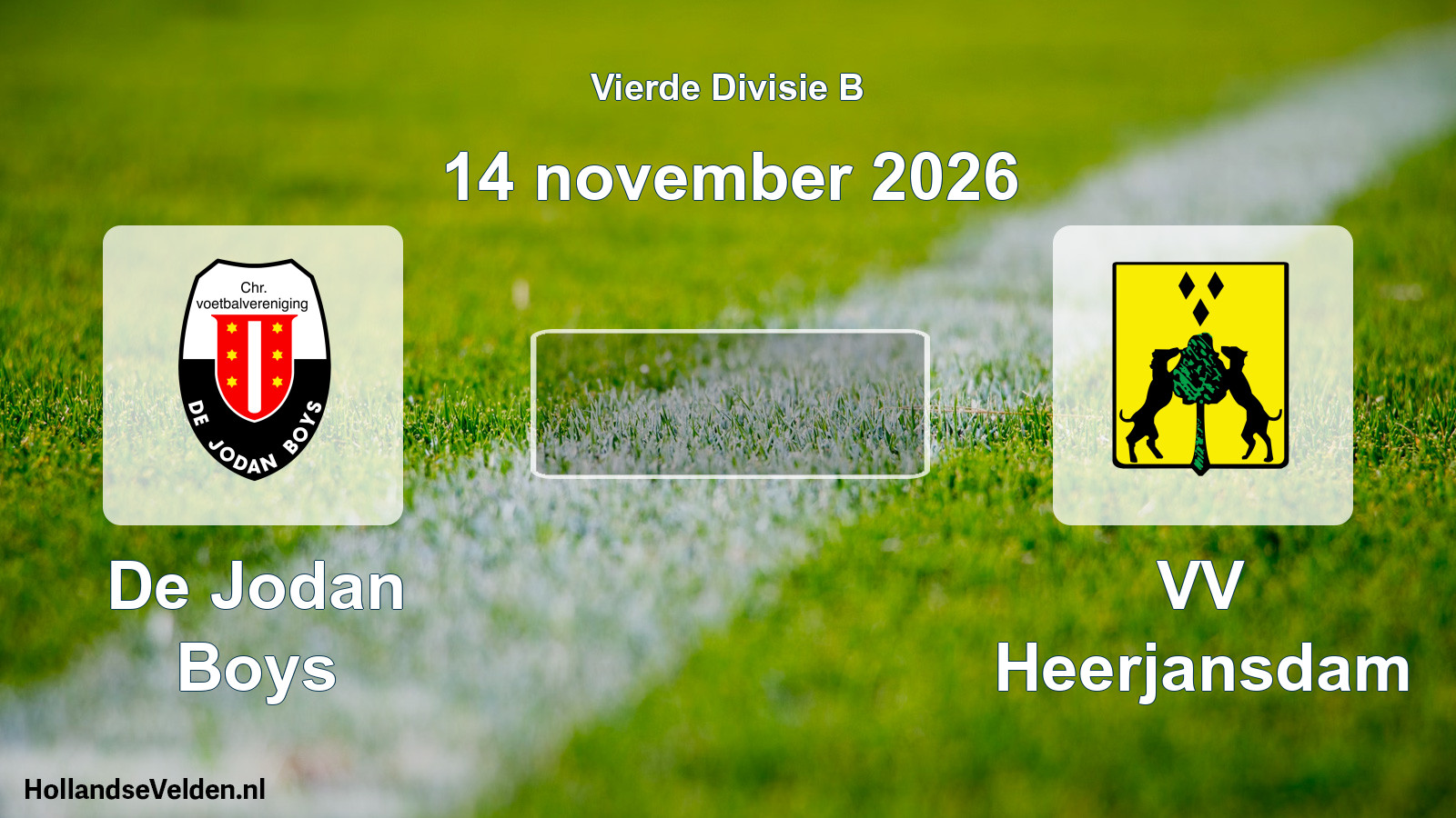 Geplande wedstrijd: De Jodan Boys - VV Heerjansdam (14 november 2026)