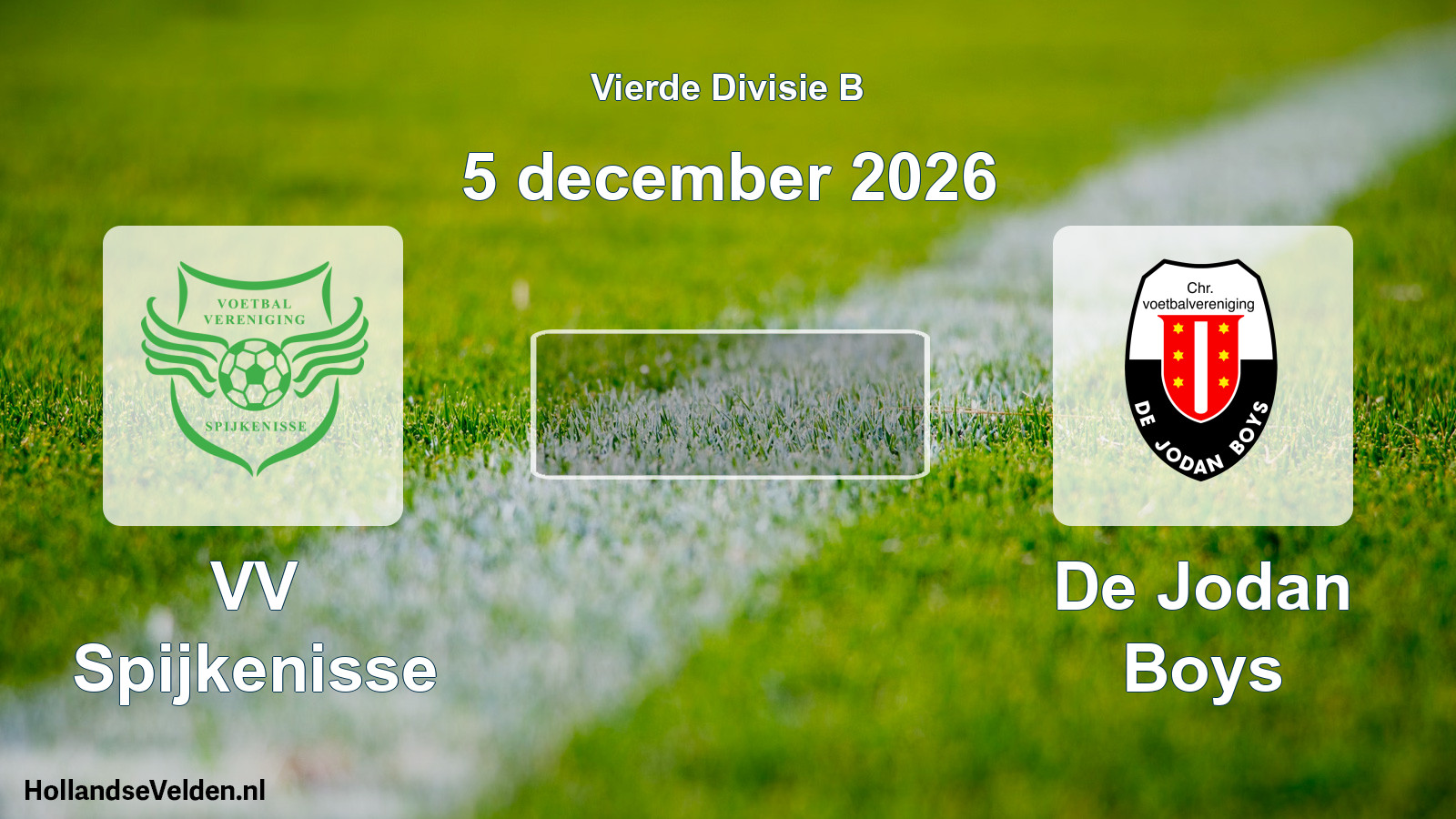 Geplande wedstrijd: VV Spijkenisse - De Jodan Boys (5 december 2026)