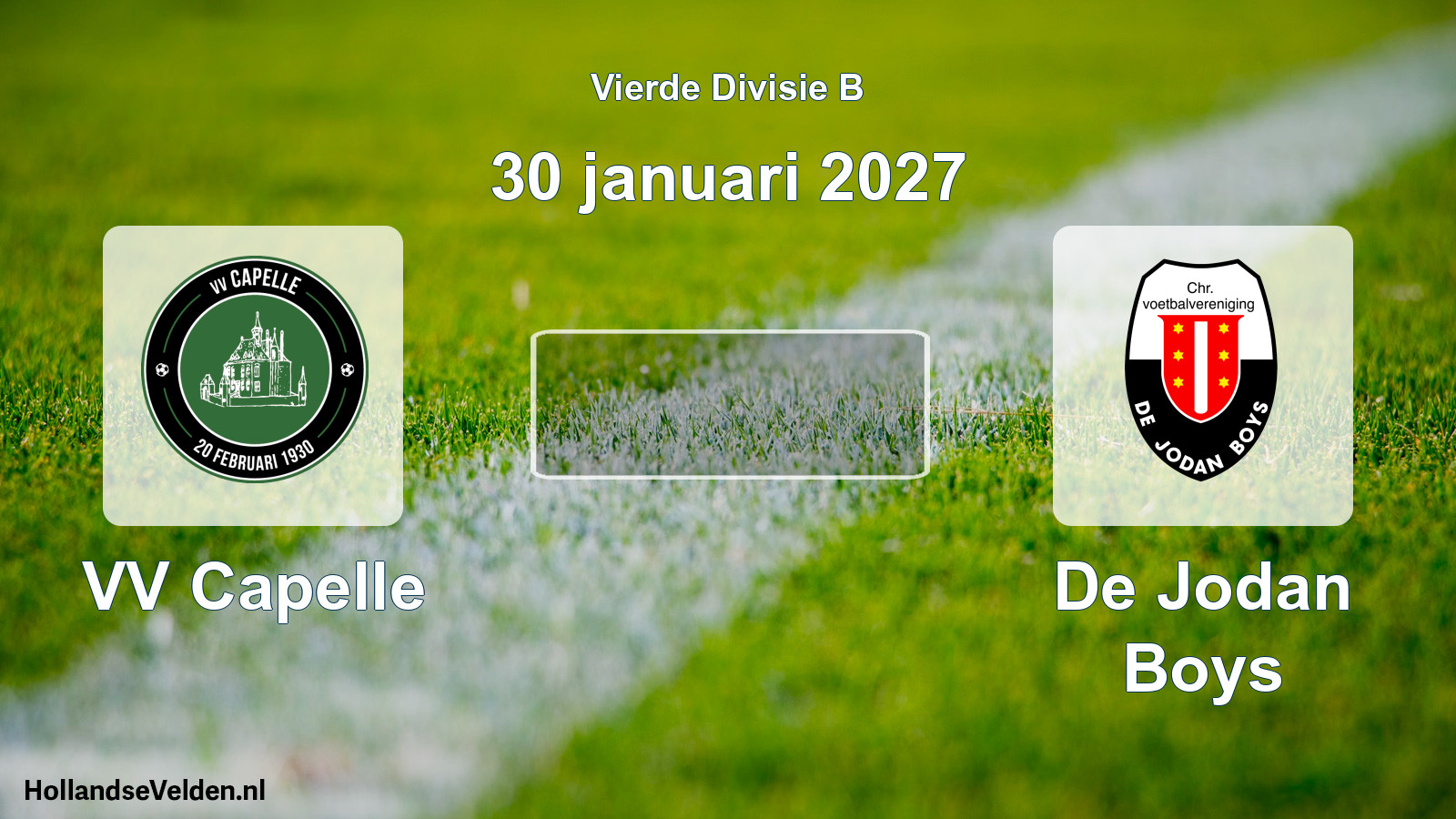 Geplande wedstrijd: VV Capelle - De Jodan Boys (30 januari 2027)