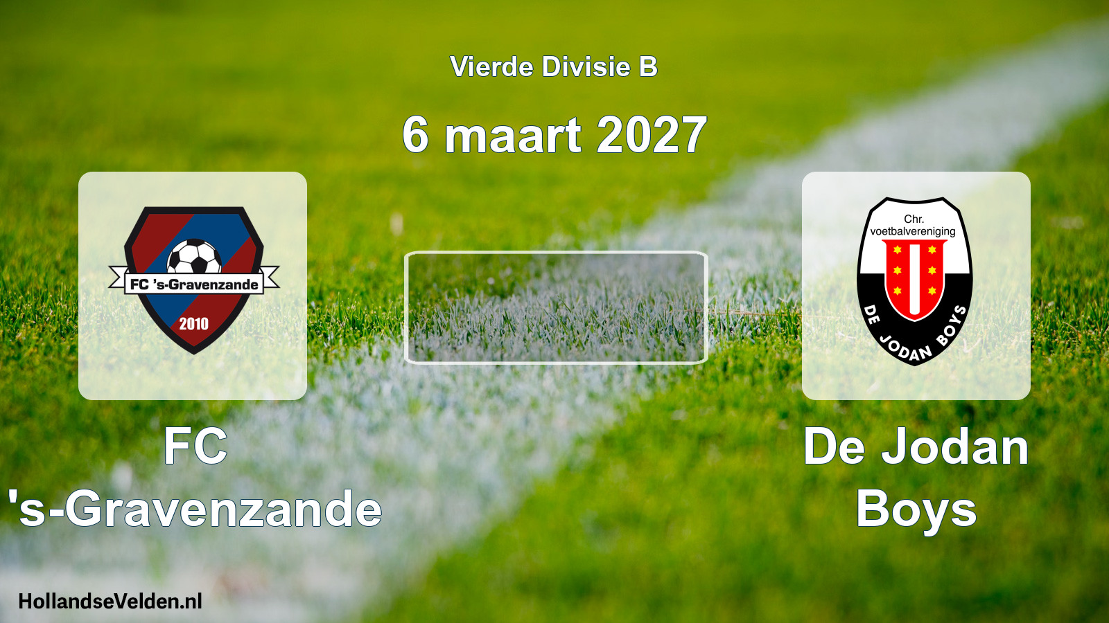 Geplande wedstrijd: FC 's-Gravenzande - De Jodan Boys (6 maart 2027)