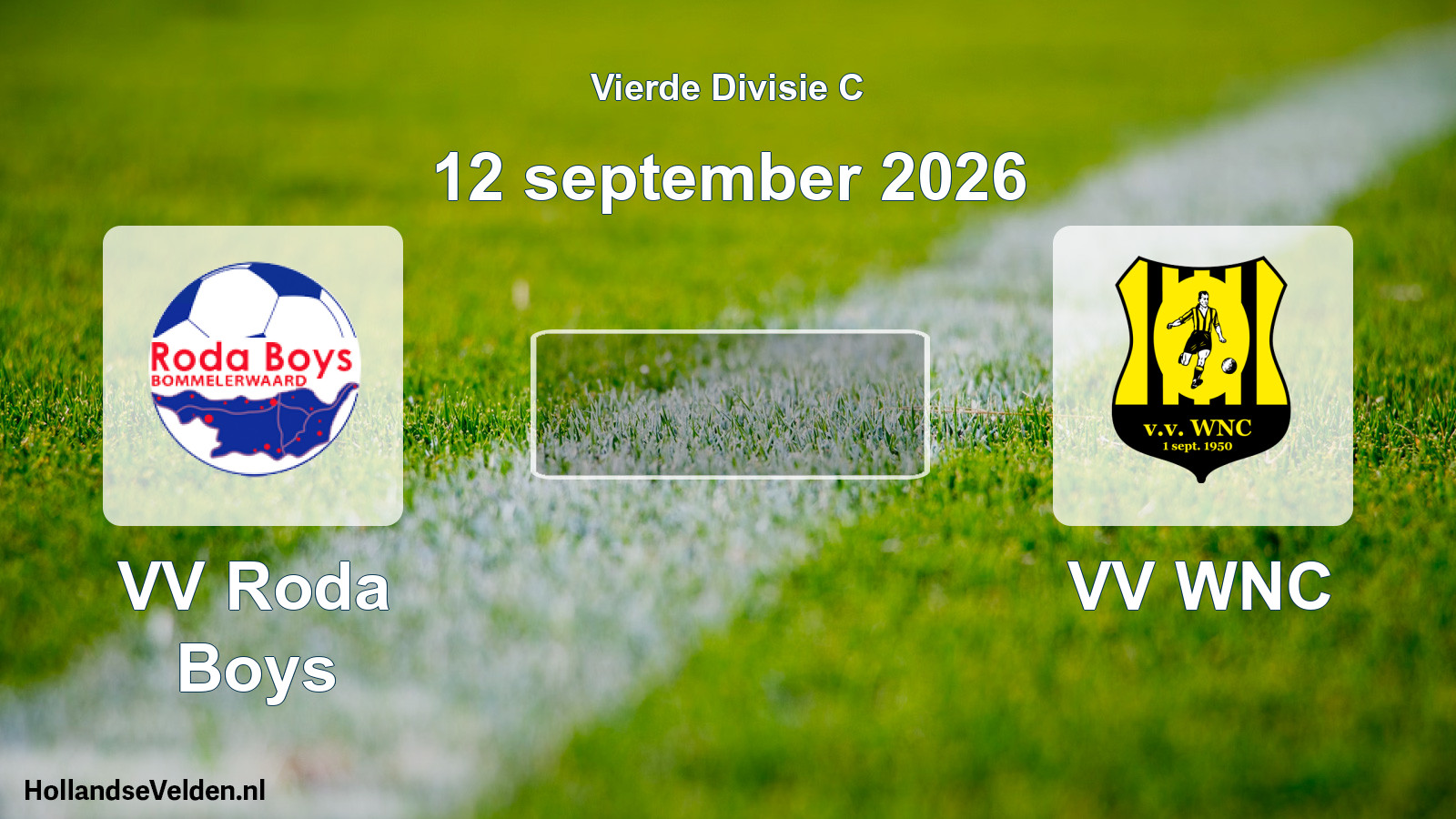 Geplande wedstrijd: VV Roda Boys - VV WNC (12 september 2026)