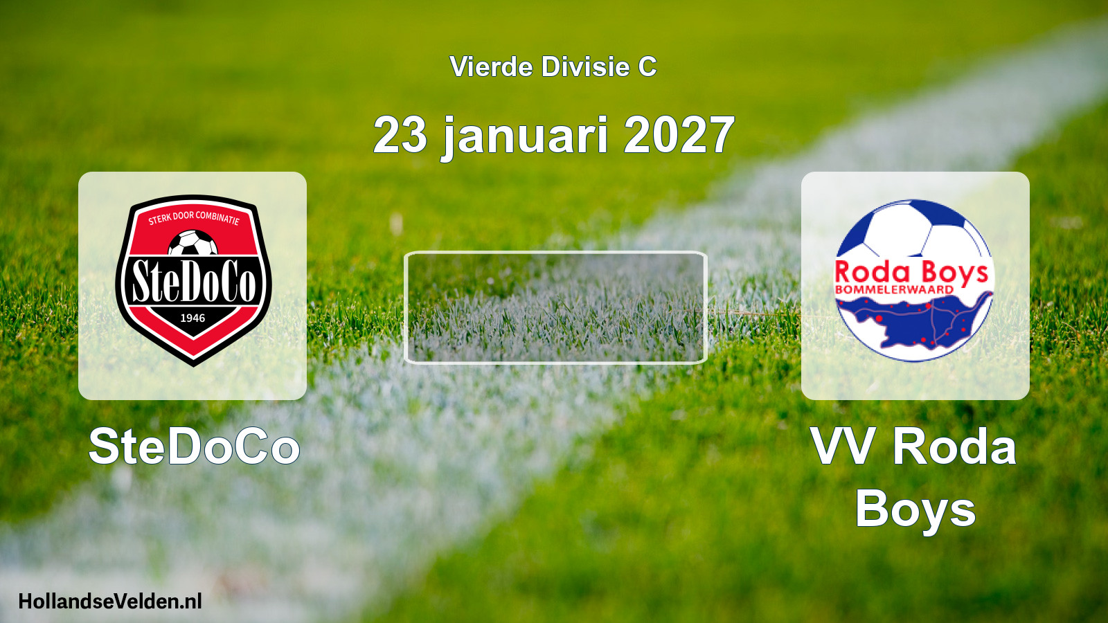 Geplande wedstrijd: SteDoCo - VV Roda Boys (23 januari 2027)