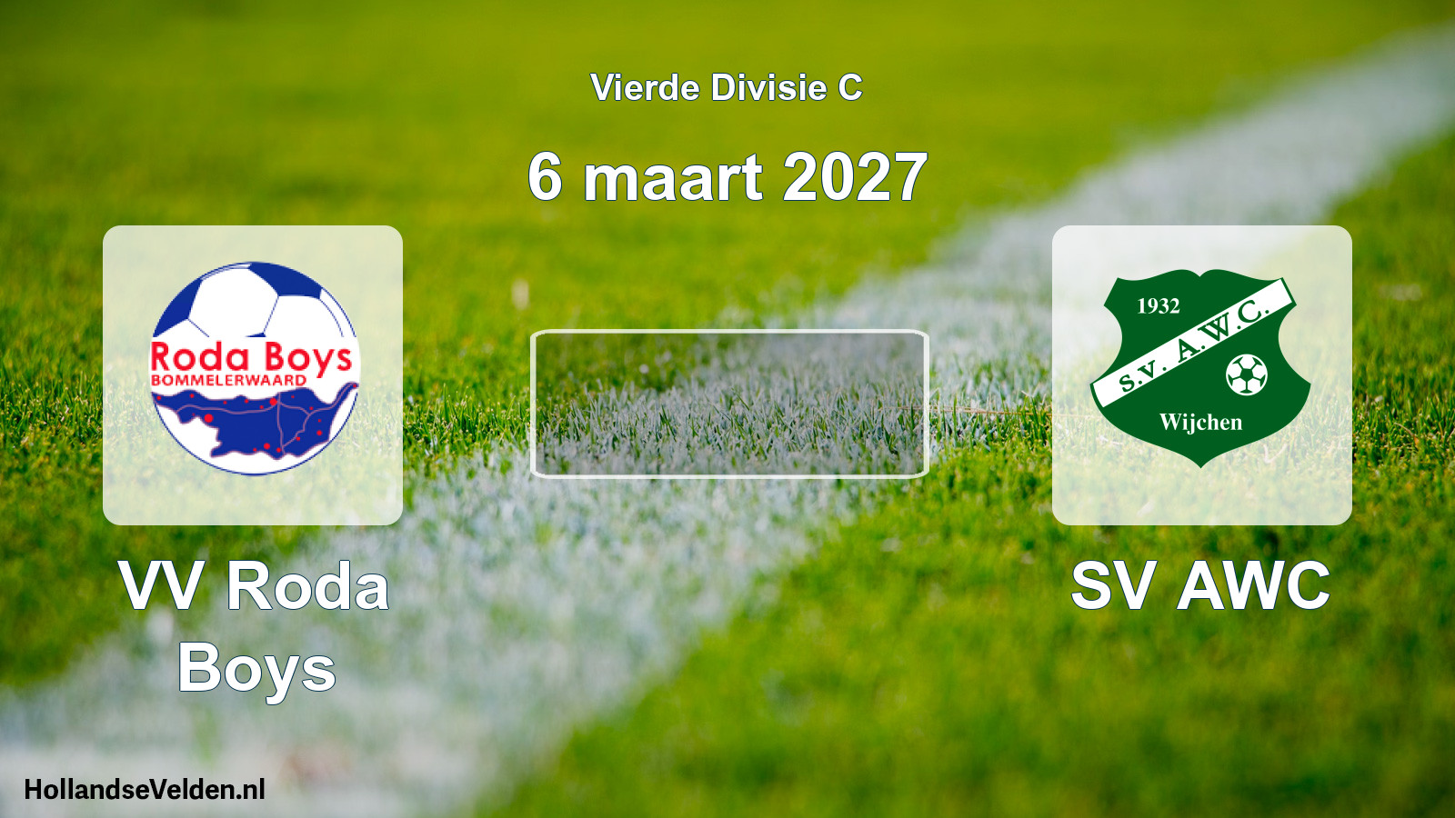 Geplande wedstrijd: VV Roda Boys - SV AWC (6 maart 2027)
