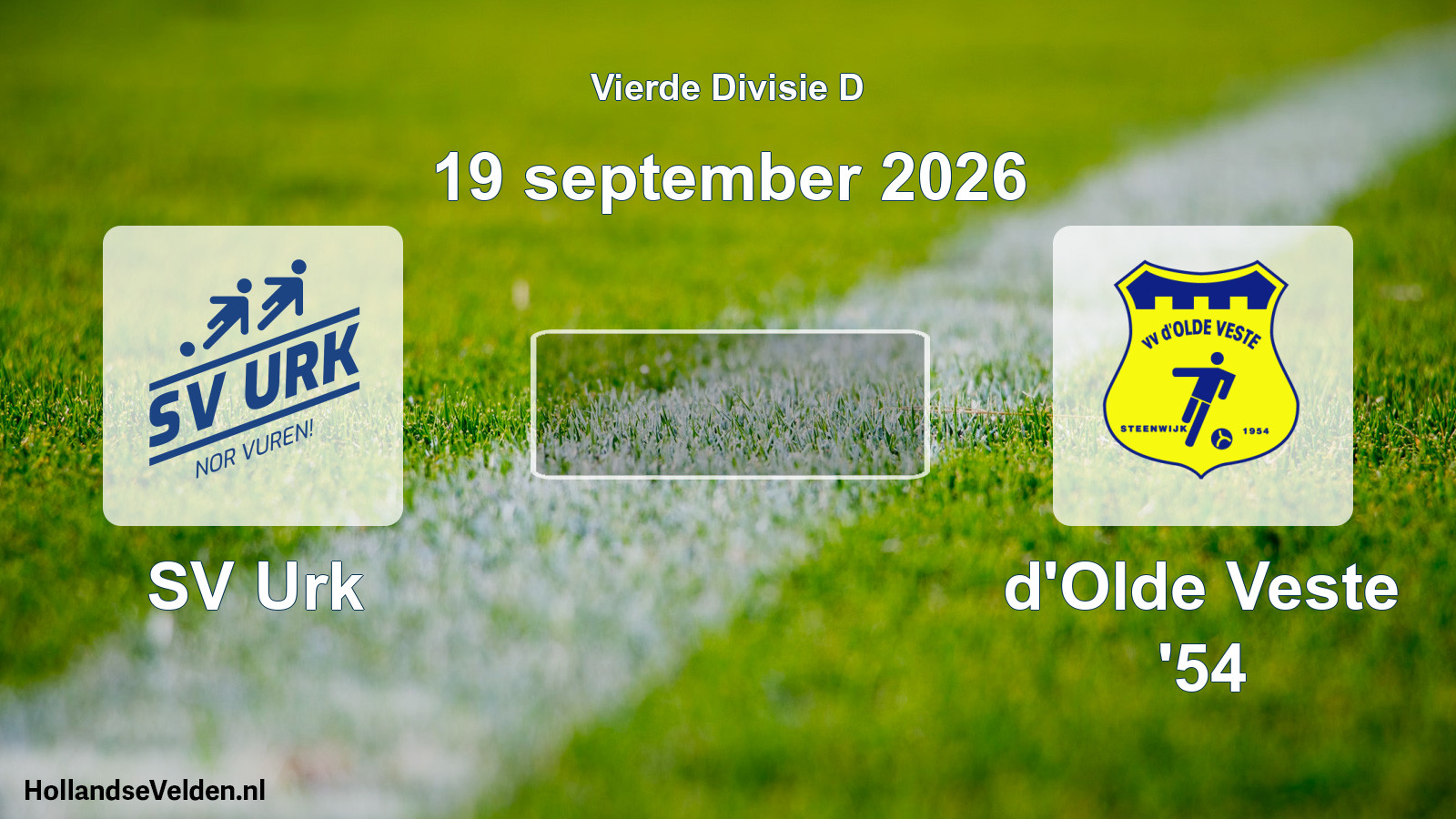 Geplande wedstrijd: SV Urk - d'Olde Veste '54 (19 september 2026)