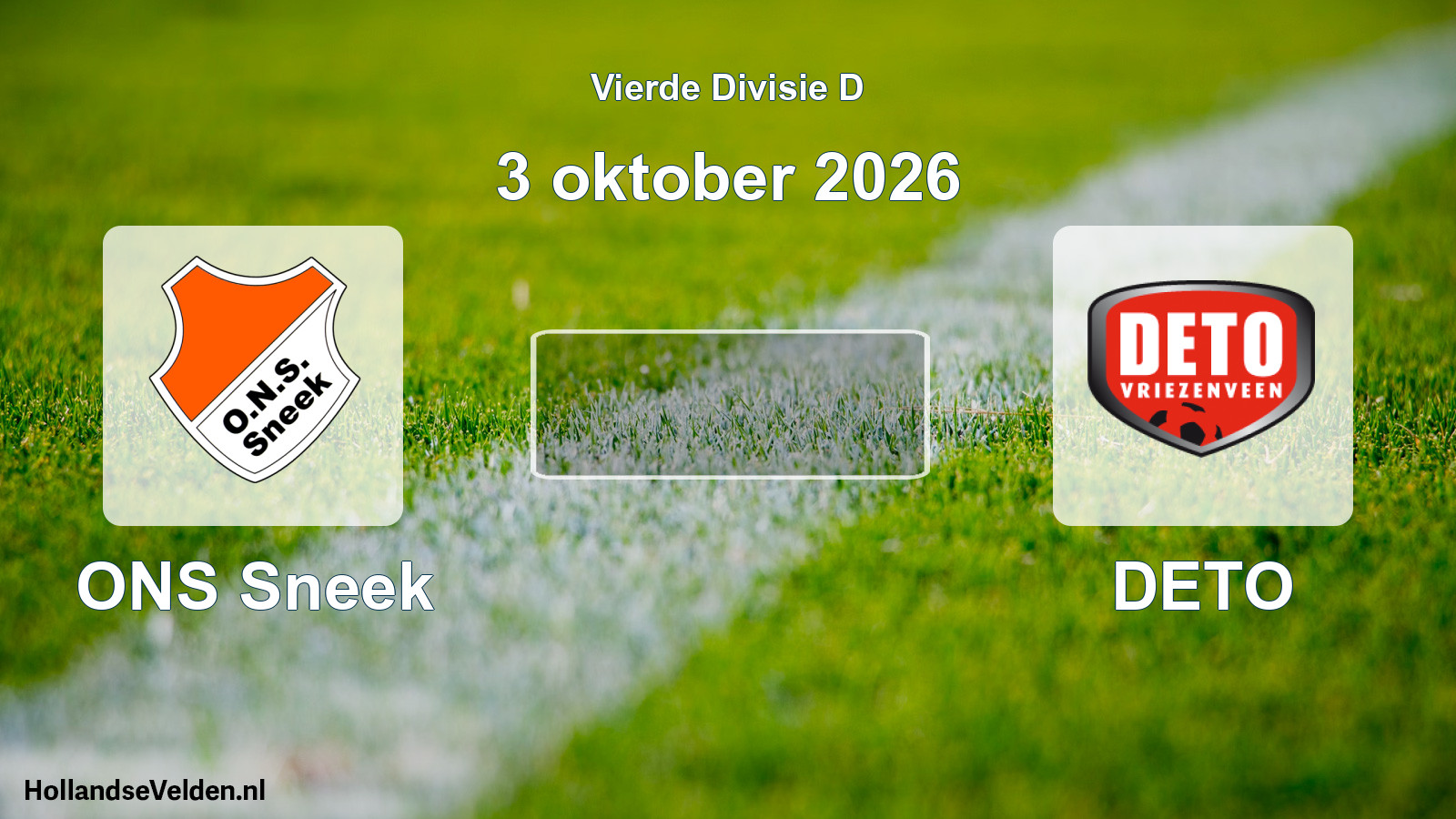 Geplande wedstrijd: ONS Sneek - DETO (3 oktober 2026)