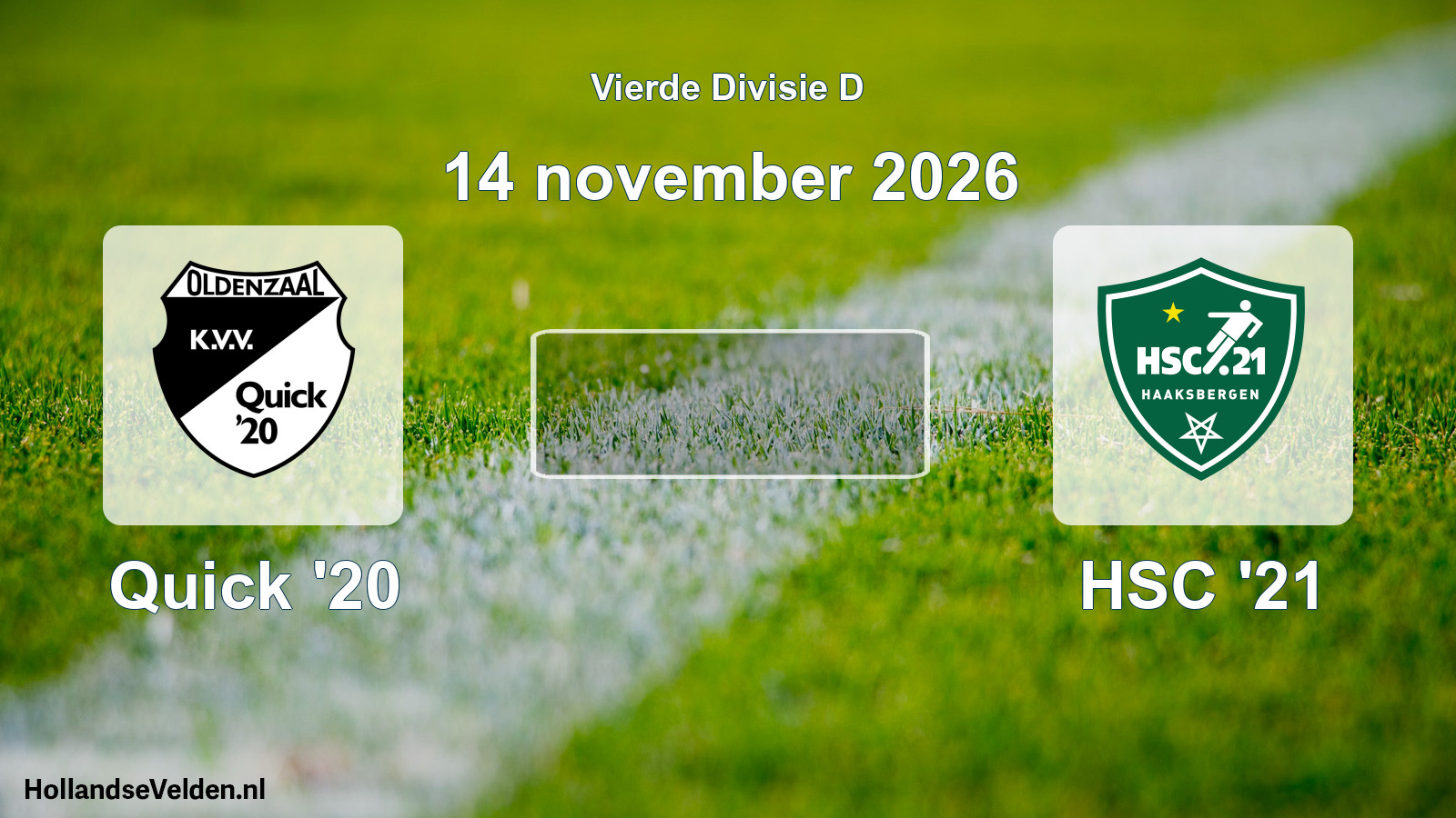 Geplande wedstrijd: Quick '20 - HSC '21 (14 november 2026)
