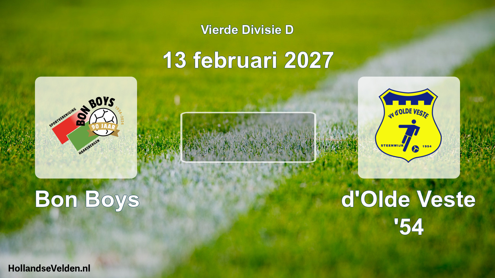 Geplande wedstrijd: Bon Boys - d'Olde Veste '54 (13 februari 2027)