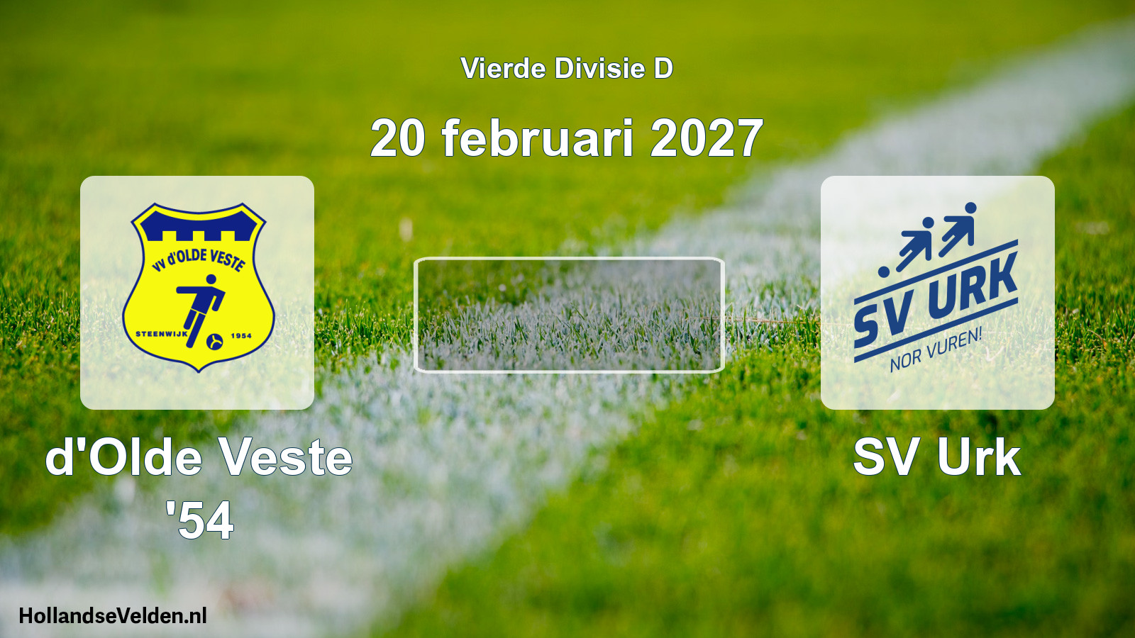 Geplande wedstrijd: d'Olde Veste '54 - SV Urk (20 februari 2027)