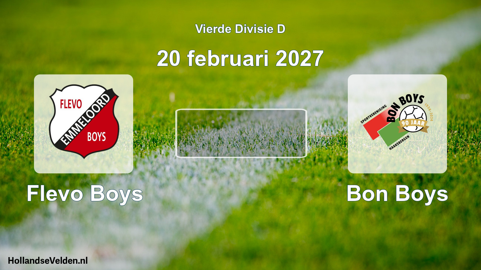 Geplande wedstrijd: Flevo Boys - Bon Boys (20 februari 2027)