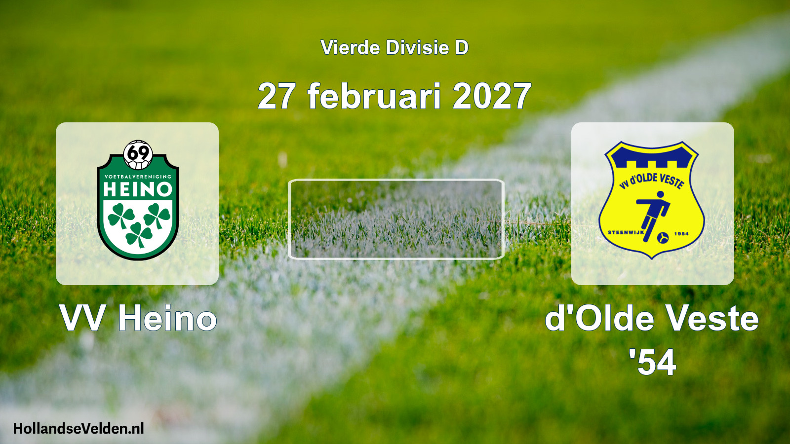 Geplande wedstrijd: VV Heino - d'Olde Veste '54 (27 februari 2027)