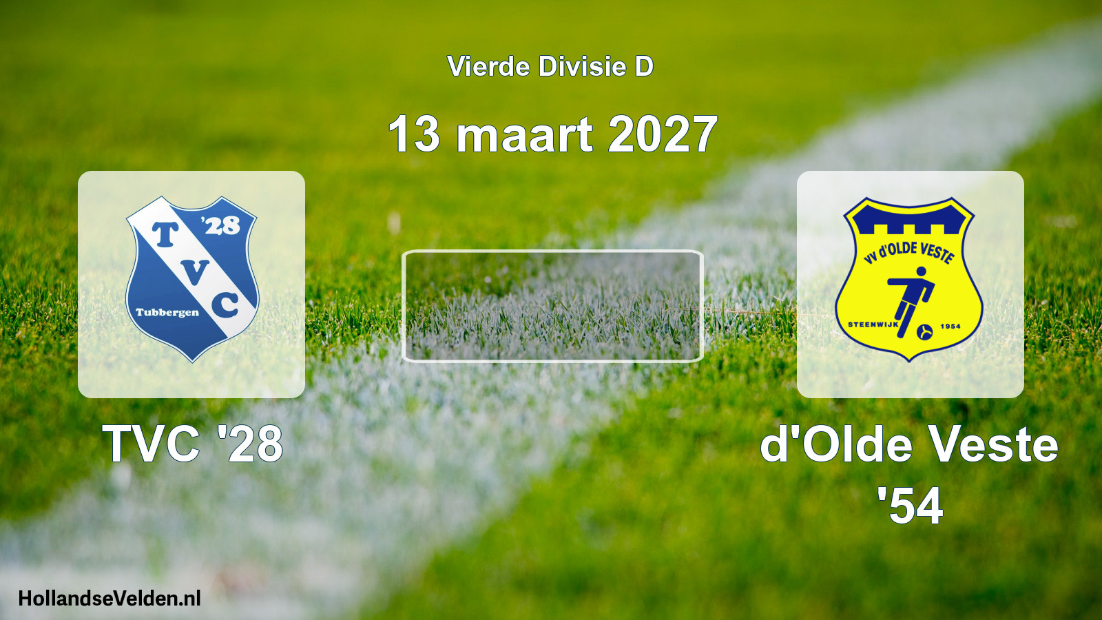 Geplande wedstrijd: TVC '28 - d'Olde Veste '54 (13 maart 2027)