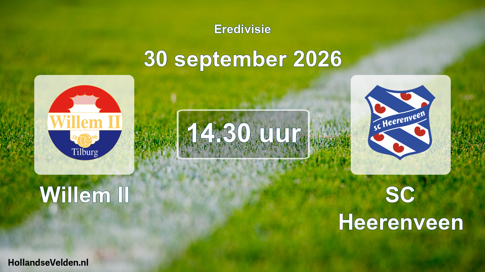 Geplande wedstrijd: Willem II - SC Heerenveen (30 september 2026)