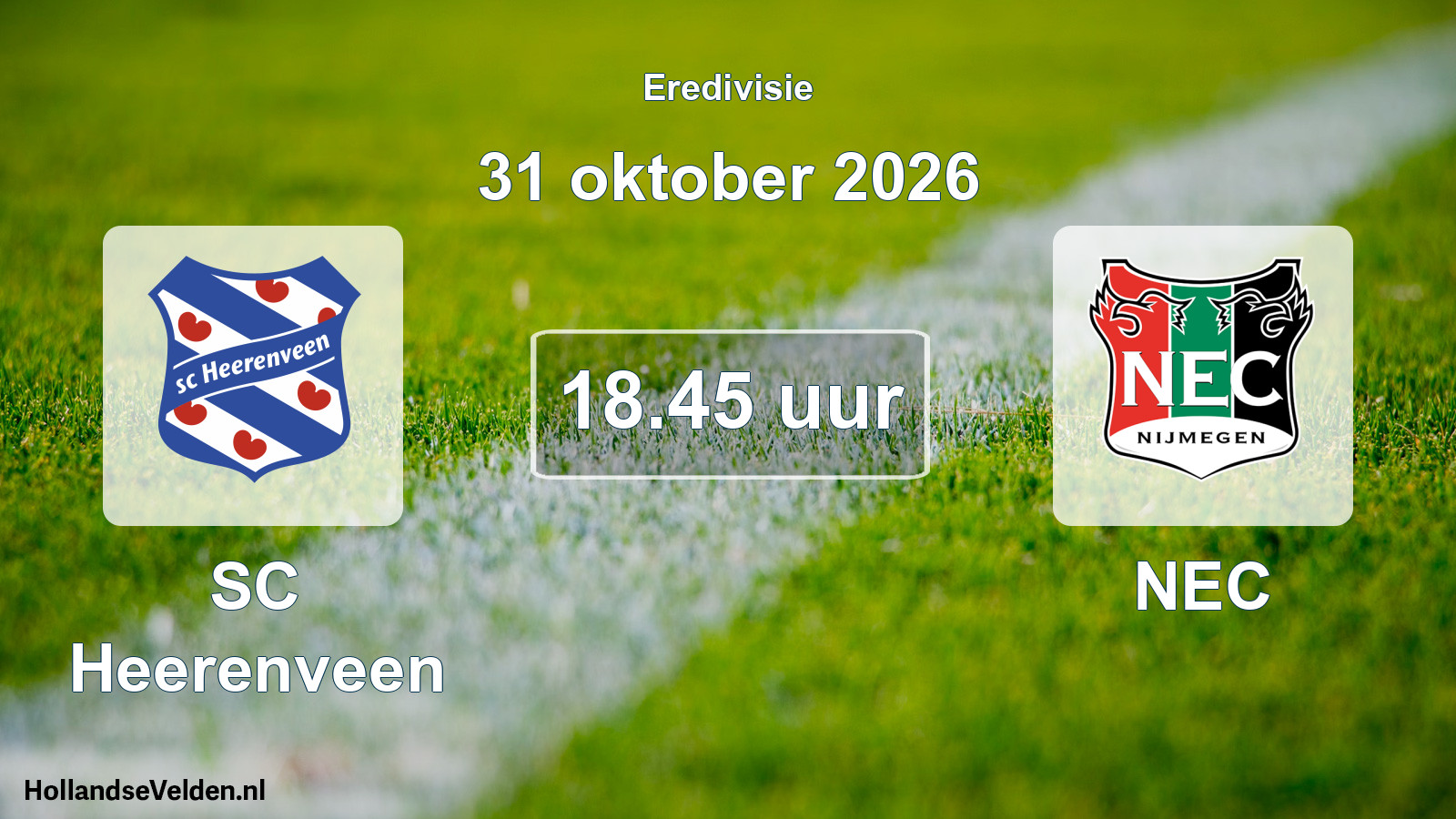 Geplande wedstrijd: SC Heerenveen - NEC (31 oktober 2026)