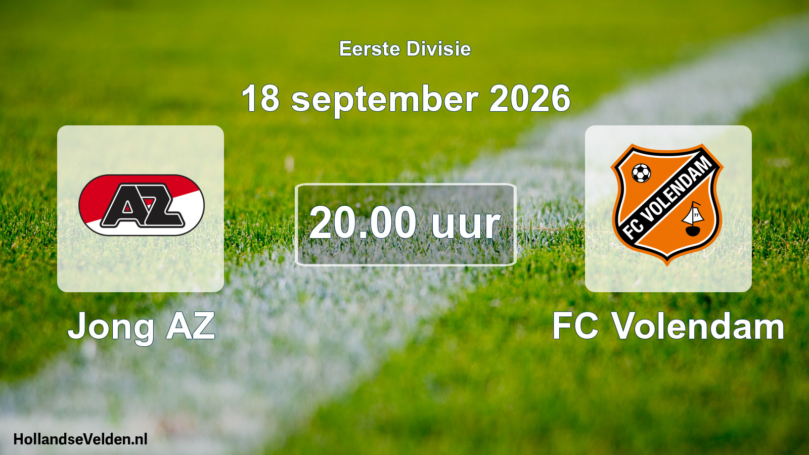 Geplande wedstrijd: Jong AZ - FC Volendam (18 september 2026)