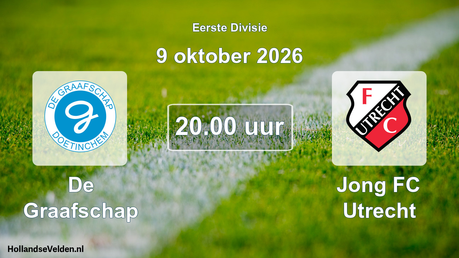 Geplande wedstrijd: De Graafschap - Jong FC Utrecht (9 oktober 2026)