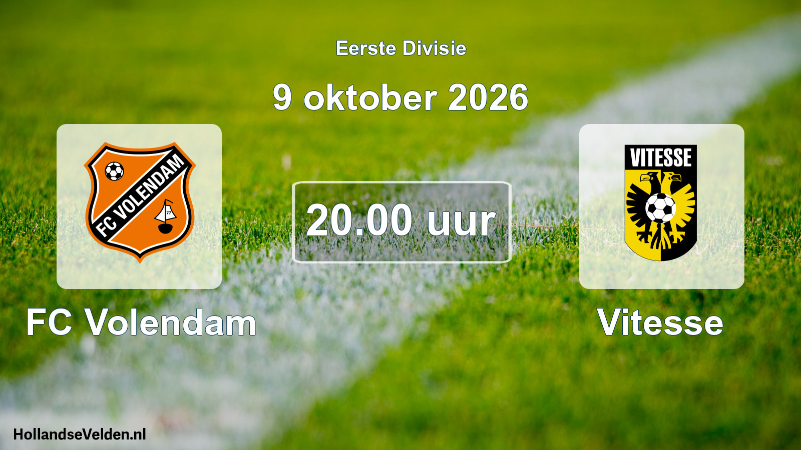 Geplande wedstrijd: FC Volendam - Vitesse (9 oktober 2026)